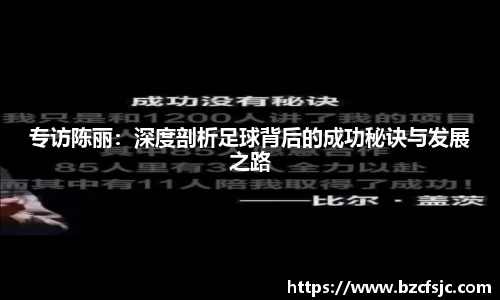 专访陈丽：深度剖析足球背后的成功秘诀与发展之路